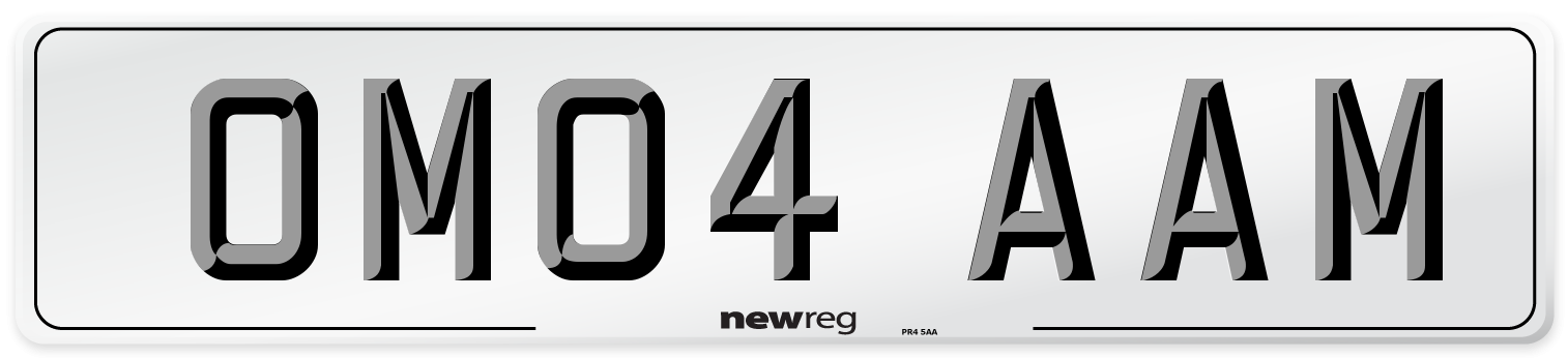 OM04 AAM Number Plate from New Reg